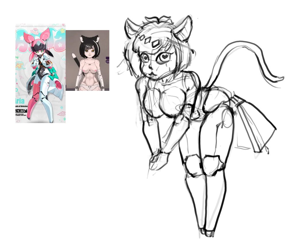 I saw Aria from ZZZ and decided to cross-breed it with Jun's design from the MDRG game (I'll draw it fully later)  #fanart #art #robotgirl #robot #NSFW #MDRG #zzz #monstergirl  #Aria <a href="/incontinentcell/">My Dystopian Robot Girlfriend🔞</a>