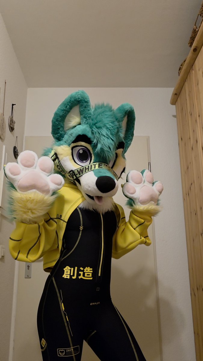 Show me your paaws! 🦖💙🌱
#fursuit #furrypaws