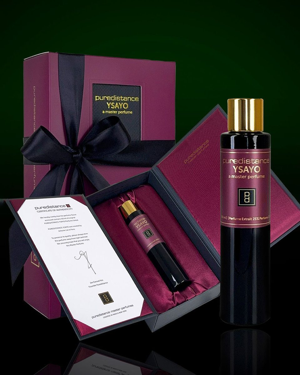 puredistance's tweet image. #Puredistance #YSAYO's Top notes: Safron, Galbanum oil, Blue Camomille oil, White Artemisia oil. 

Middle notes: Celery oil, Geranium oil, Jasmin abs, Thym oil, geranium oil. 

Base notes: Ciste abs, Patchouli oil, leather, Vetiver oil.

Pure Perfume Extrait: 25% perfume oil.