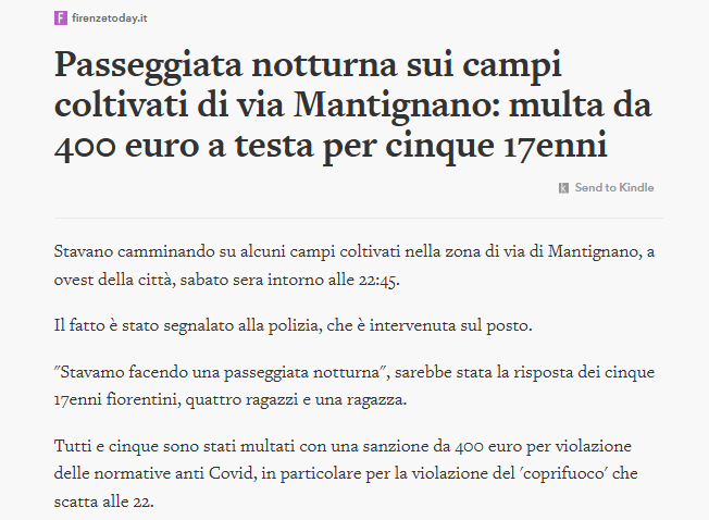 Erinni15's tweet image. . Passeggiata notturna sui campi multa da 400 euro
. telecamere per identificare e multare chi esce col coprifuoco
. Violano 'coprifuoco' per tentare un furto
. In otto a bere e chiacchierare oltre il #coprifuoco 
#coronavirus #lockdown #covid19 #covid