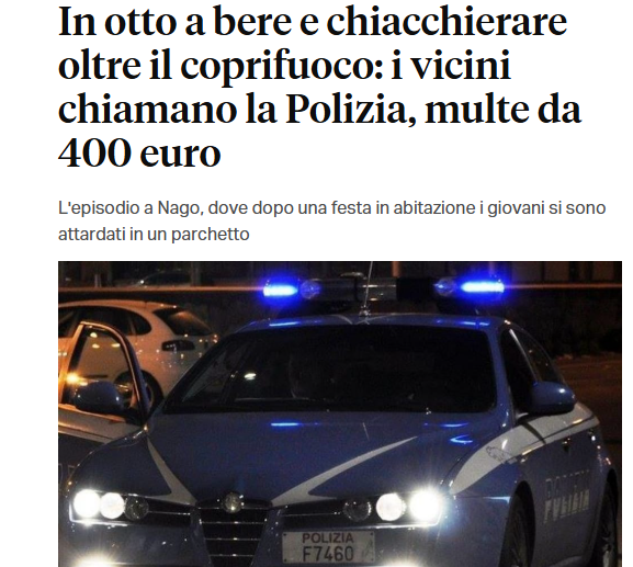 Erinni15's tweet image. . Passeggiata notturna sui campi multa da 400 euro
. telecamere per identificare e multare chi esce col coprifuoco
. Violano 'coprifuoco' per tentare un furto
. In otto a bere e chiacchierare oltre il #coprifuoco 
#coronavirus #lockdown #covid19 #covid