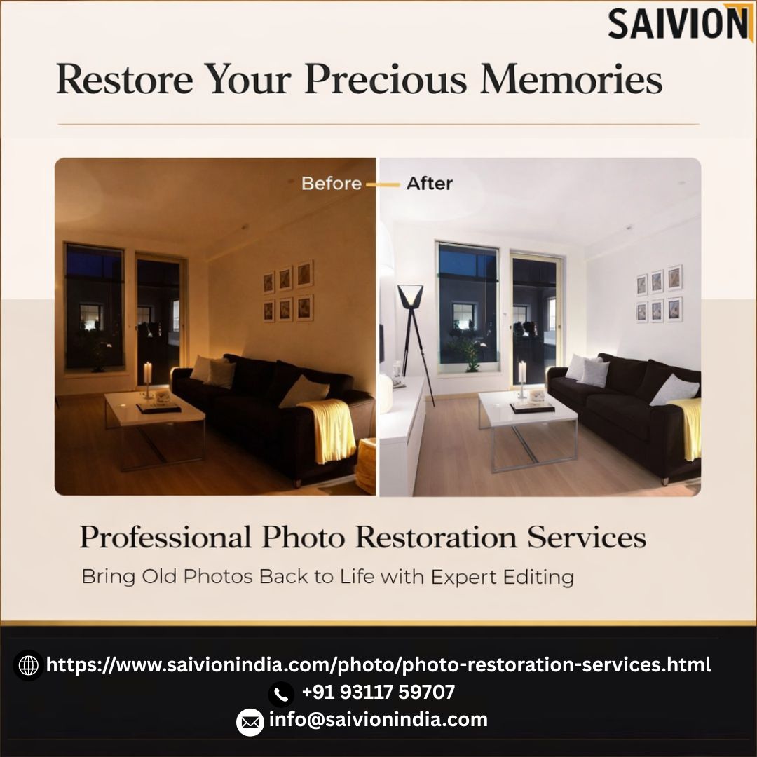 Old photos may fade… but your memories don’t  
Restore them with expert Photo Restoration Services 
🌐 saivionindia.com/photo/photo-re…
📩 info@saivionindia.com
📞 +91 93117 59707

#PhotoRestoration #RestoreMemories #BeforeAfter