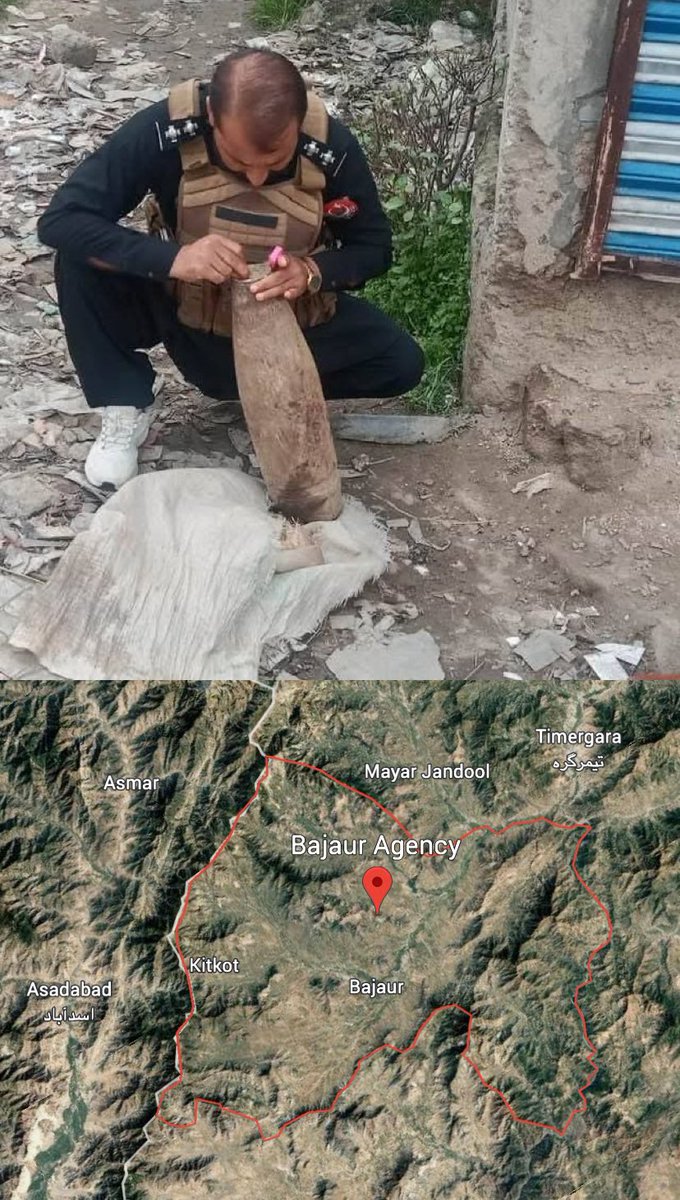 Bomb Disposal Squad defuses suspected explosive material near Siddiq Abad Phatak Bazaar in Bajaur