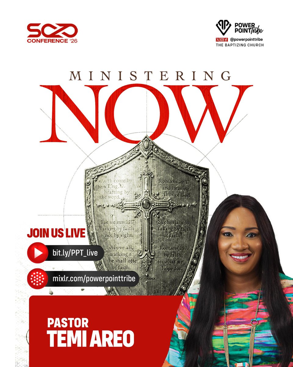 powerpointtribe's tweet photo. Ministering Now: Pastor Temi Areo 

Join us Live on YouTube ▶️

#SOZO2026 #SOZOCONFERENCE https://t.co/lC0yyBVm2f
