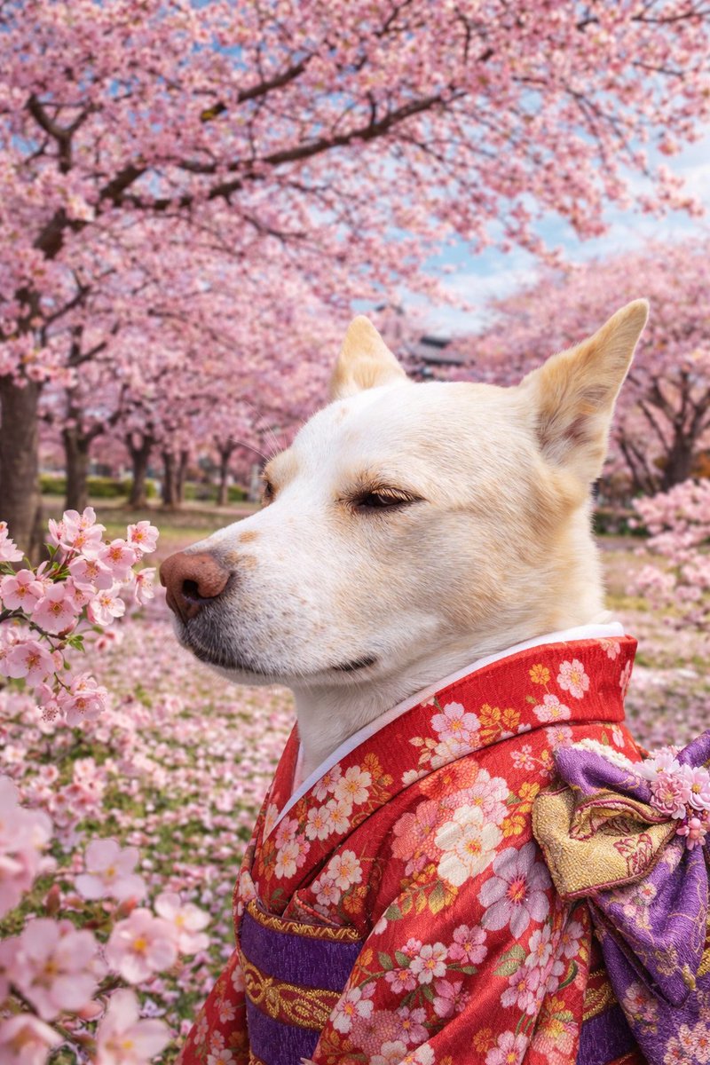 桜を楽しめる季節になったね🌸
最後の写真は加工です🩷
たまにオスだけどヒラヒラを着せたくなる🤭