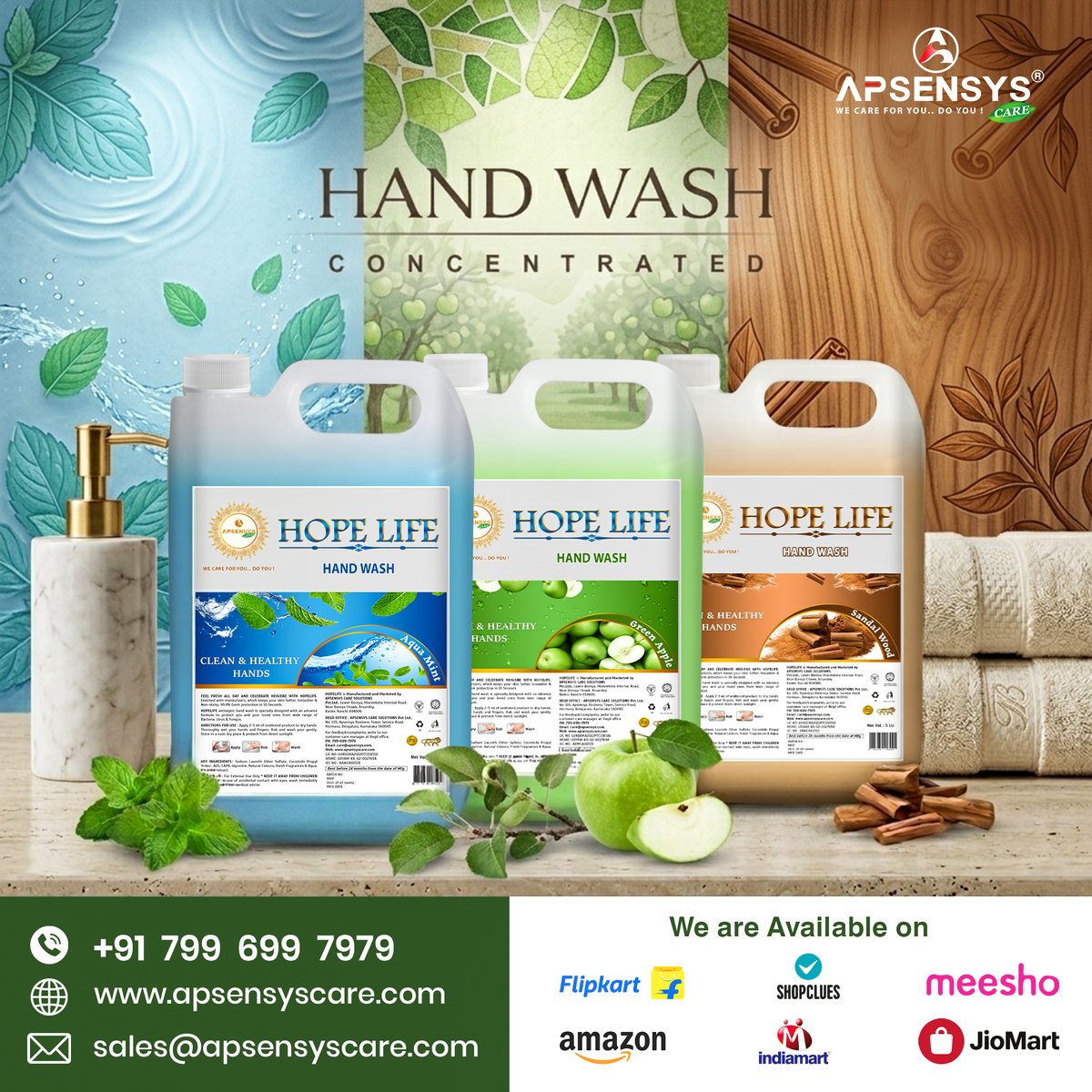 ApsensysCare's tweet image. HOPELIFE HAND WASH

Our hand wash gives you natural freshness, gentle care, and herbal protection in every single wash.

Reach out to us:
+91-799-699-7979
sales@apsensyscare.com
website: apsensyscare.com

#handwash #NaturalCare #EcoClean #apsensyscare