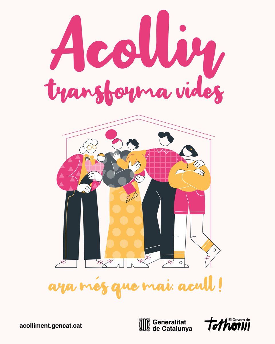 dsocialscat's tweet photo. Acollir és oferir a un infant que ho necessita un espai d’afecte, seguretat i acompanyament en un moment difícil. No cal ser perfecte, només tenir ganes d’estimar i cuidar: és una oportunitat única de transformar vides, també la teva.

Necessitem famílies acollidores. Si t’hi animes 👇

✉️ icaa.dretssocials@gencat.cat 
🔗 https://t.co/JbHtn2nSDL

#AcollirTransformaVides