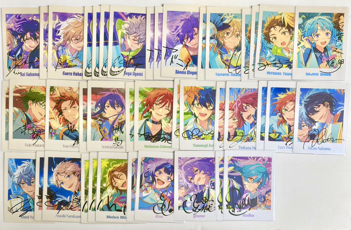 amore1103goods's tweet photo. 【交換募集】あんスタ 10周年 展示会 ぱしゃっつ
《求》HiMERU
《譲》スバル、真、真緒、英智、渉、桃李、弓弦、鉄虎、千秋、奏汰、翠、忍、一彩、藍良、マヨイ、ジュン、宗、ひなた、ゆうた、燐音、こはく、ニキ、零、薫、晃牙、アドニス、友也、光、創、敬人、紅郎、颯馬→ https://t.co/yFSW9SbfvK