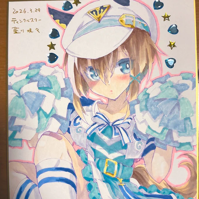 色紙もご用意致しましたー 14時40分までの入札制で頒布いたしますので落札ご希望の方はスペースがお手隙の時にお声がけくださいまし #プリステ45R