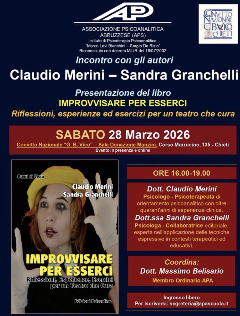 RINVIATO: Incontro con gli Autori – Claudio Merini – Sandra Granchelli

AVVISO IMPORTANTE
L’incontro in programma per oggi 28 marzo 2026 alle ore 16:00 viene rinviato a data da destinarsi.