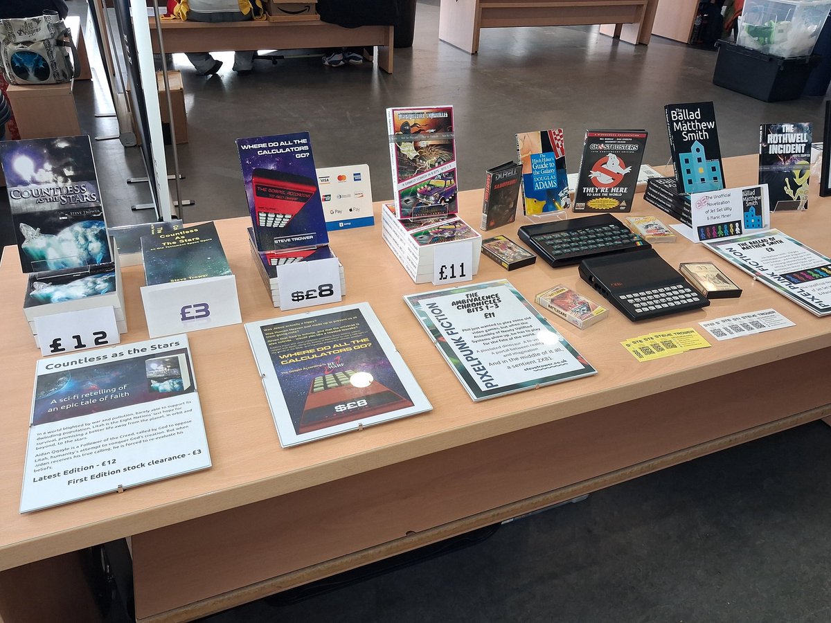 SPTrowerEsq's tweet image. At Richard Rose Central Academy for the Carlisle Comic Con. #SciFi and #GameLit books ready for signing. #indieauthor
