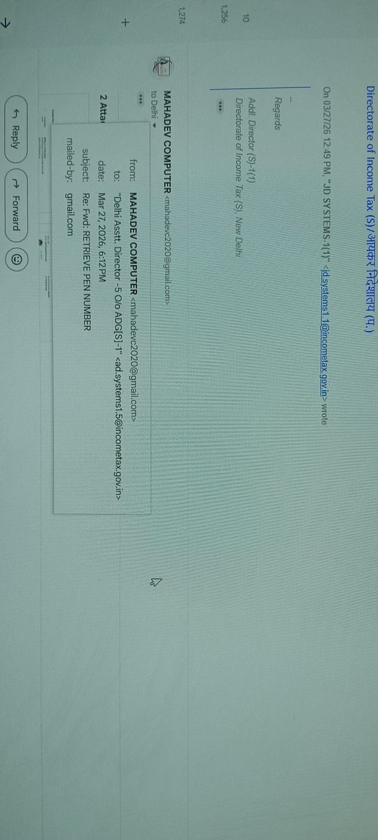 Mr_RAMSWAROOP's tweet photo. @IncomeTaxIndia @NDML_in 27/03/2026 6:12 https://t.co/gJXLuL1CHL