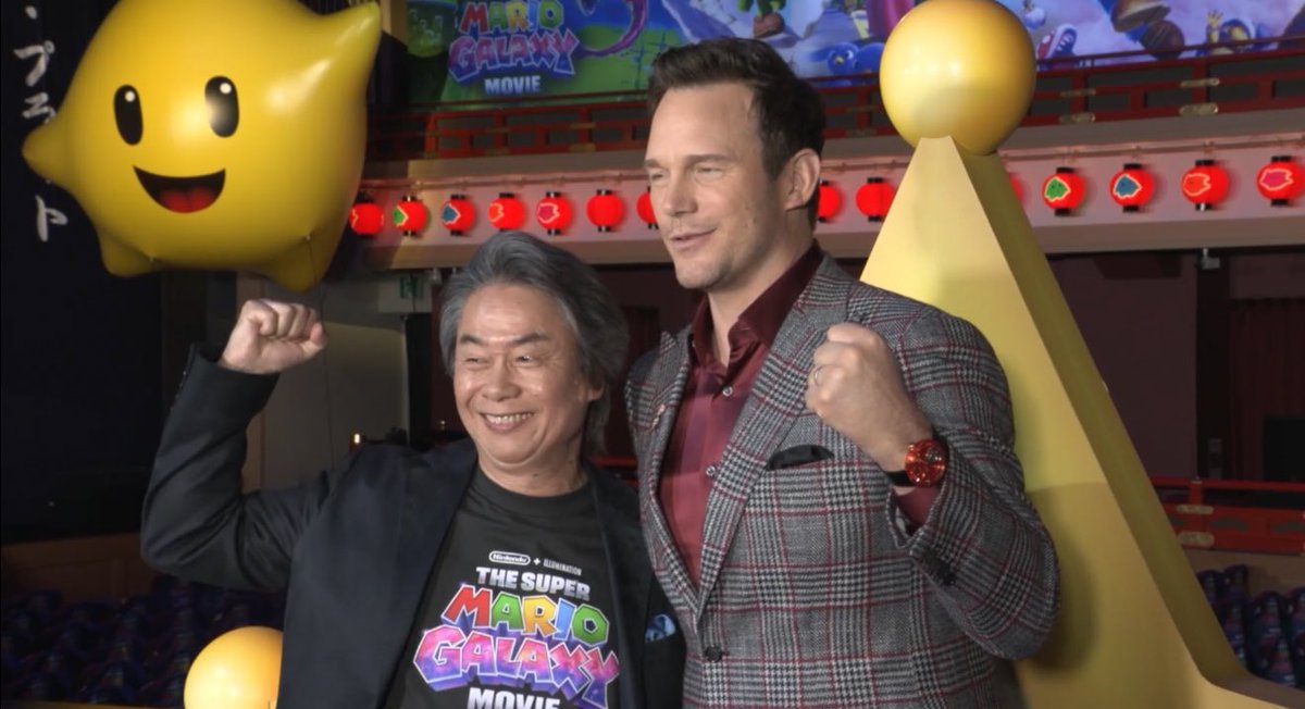 DeanSalamouras's tweet image. Chris Pratt, Shigeru Miyamoto and Brie Larson at the premiere of The Super Mario Galaxy Movie in Kyoto.

#ChrisPratt
#ShigeruMiyamoto
#BrieLarson
#TheSuperMarioGalaxyMovie 
#Kyoto #Japan