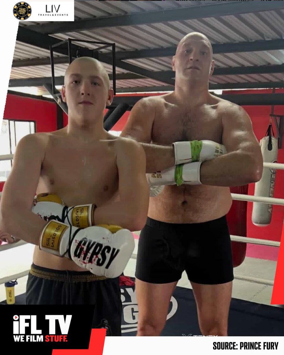 IFLTV's tweet image. Like father like son...

Tyson Fury and son Prince after training today 🥊

Could we see the younger Fury one day follow in his father's footsteps and become a heavyweight world champ? 👀

#TysonFury | #BoxingFans | #BoxingWorld