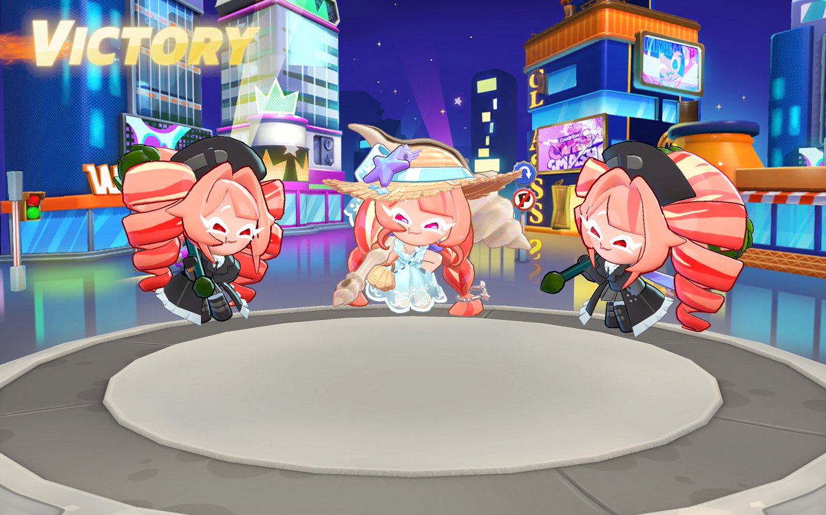 ABlueHeartStory's tweet photo. I randomly got paired up with 2 other Bacon Roll Cookies and it was the most fun I've ever had! I didn't care whether I won or lost. Just look at us HAHA

Dear Devsis, please let us play duplicate Cookies in parties! Or have a game mode for replication. It's so fun! https://t.co/HKNApBKfIQ