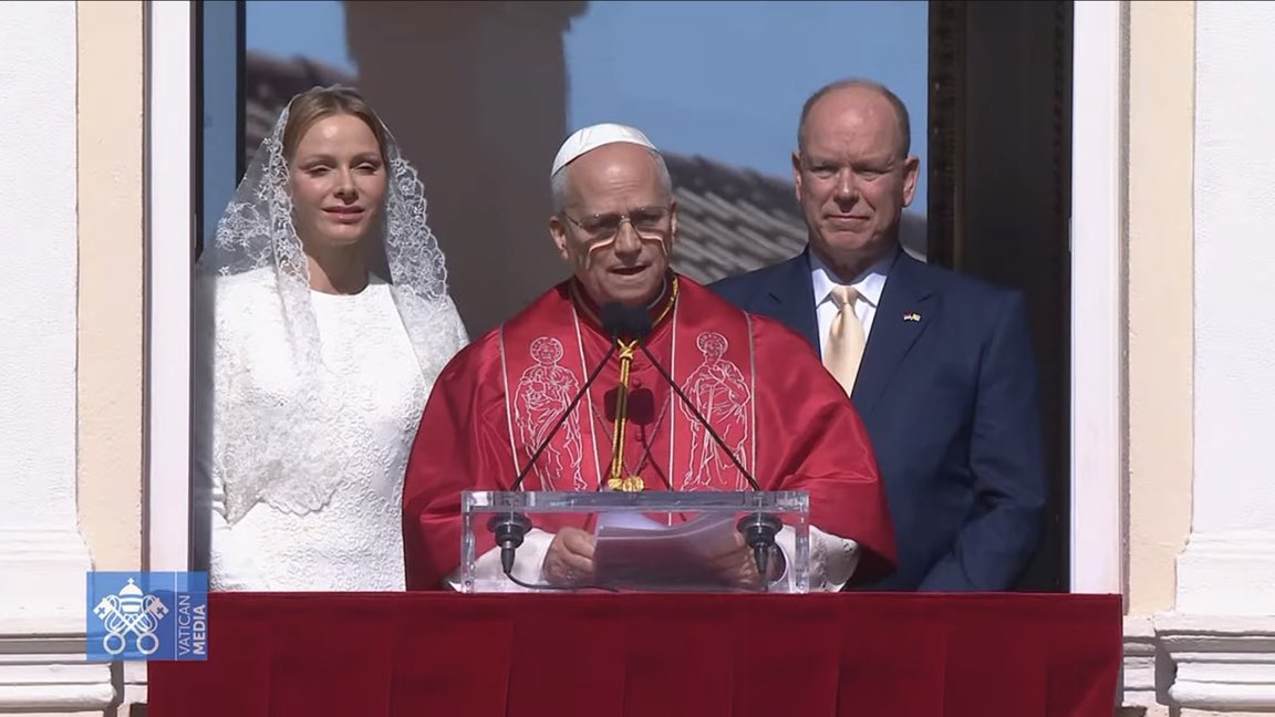 UniCatolicos_es's tweet photo. El Papa León XIV a Su Alteza Serena el Príncipe Alberto II de Mónaco: "Usted es uno de los pocos países del mundo que tiene la fe católica como religión de estado. Esta fe nos coloca ante la soberanía de Jesús, que llama a los cristianos a convertirse en el mundo en un reino de hermanos y hermanas, una presencia que no arroja sino que se eleva, que no se separa sino que conecta, siempre lista para proteger cada vida humana con amor, en cualquier momento y en cualquier condición, para que nadie sea excluido de la mesa de la fraternidad".
