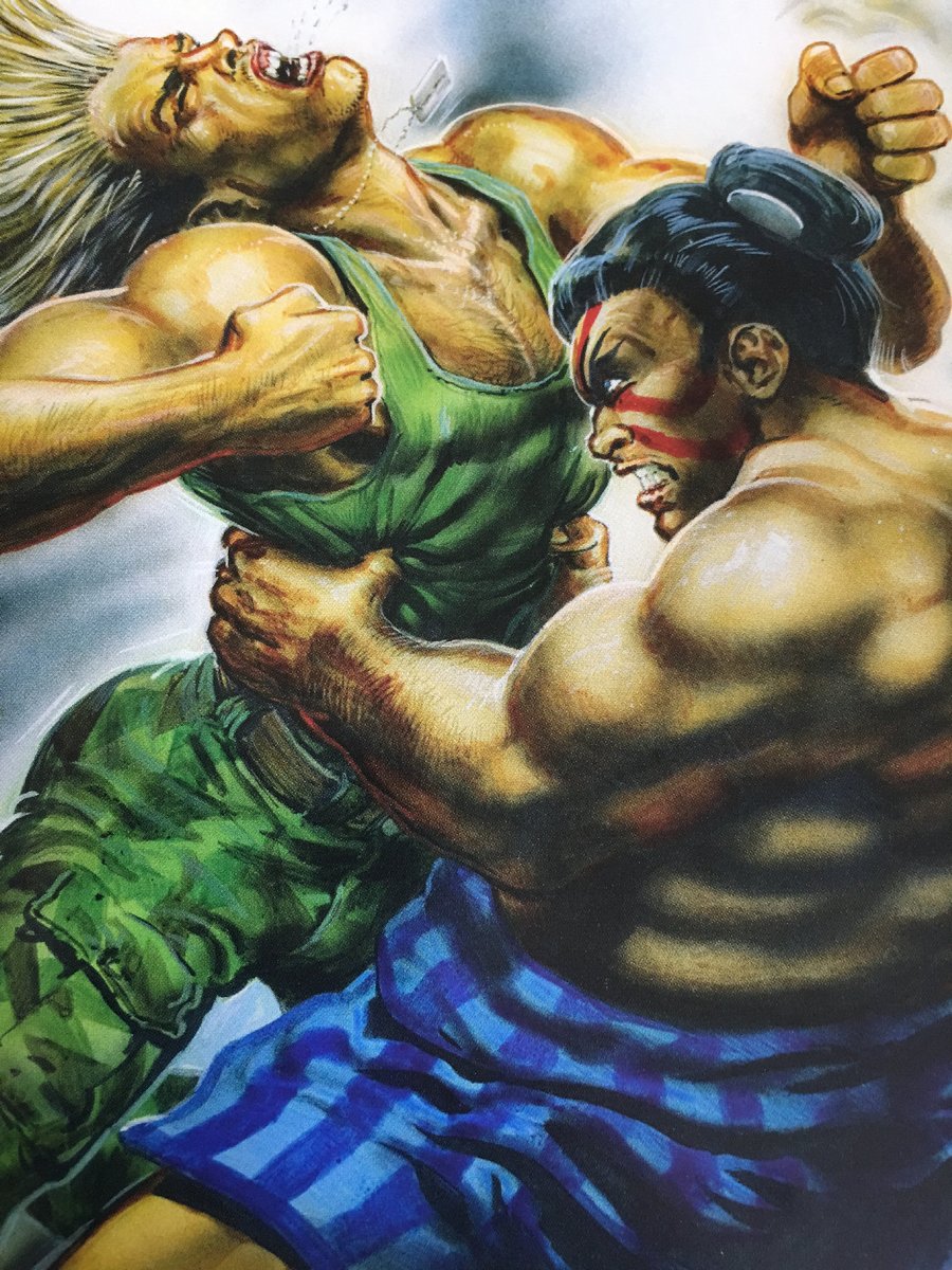 Quédate con quien te estruje igual que Honda a Guile.
Obra de Oliver Frey para el álbum de cromos de #StreetFighter II.