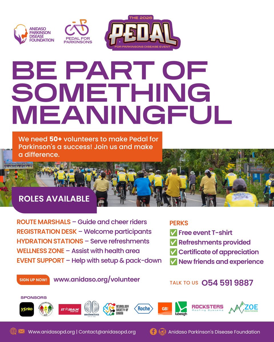 NeurologyGhana's tweet image. Let’s ride for a cause. Register as an individual or as a team by filling link below or scanning the qr code NOW!

docs.google.com/forms/d/e/1FAI…

Pedaling to make a difference!

#PedalForParkinsons #Move4PD #Yenko #ParkinsonsAwareness #RideForACause #Together4PD #ParkinsonsAwareness