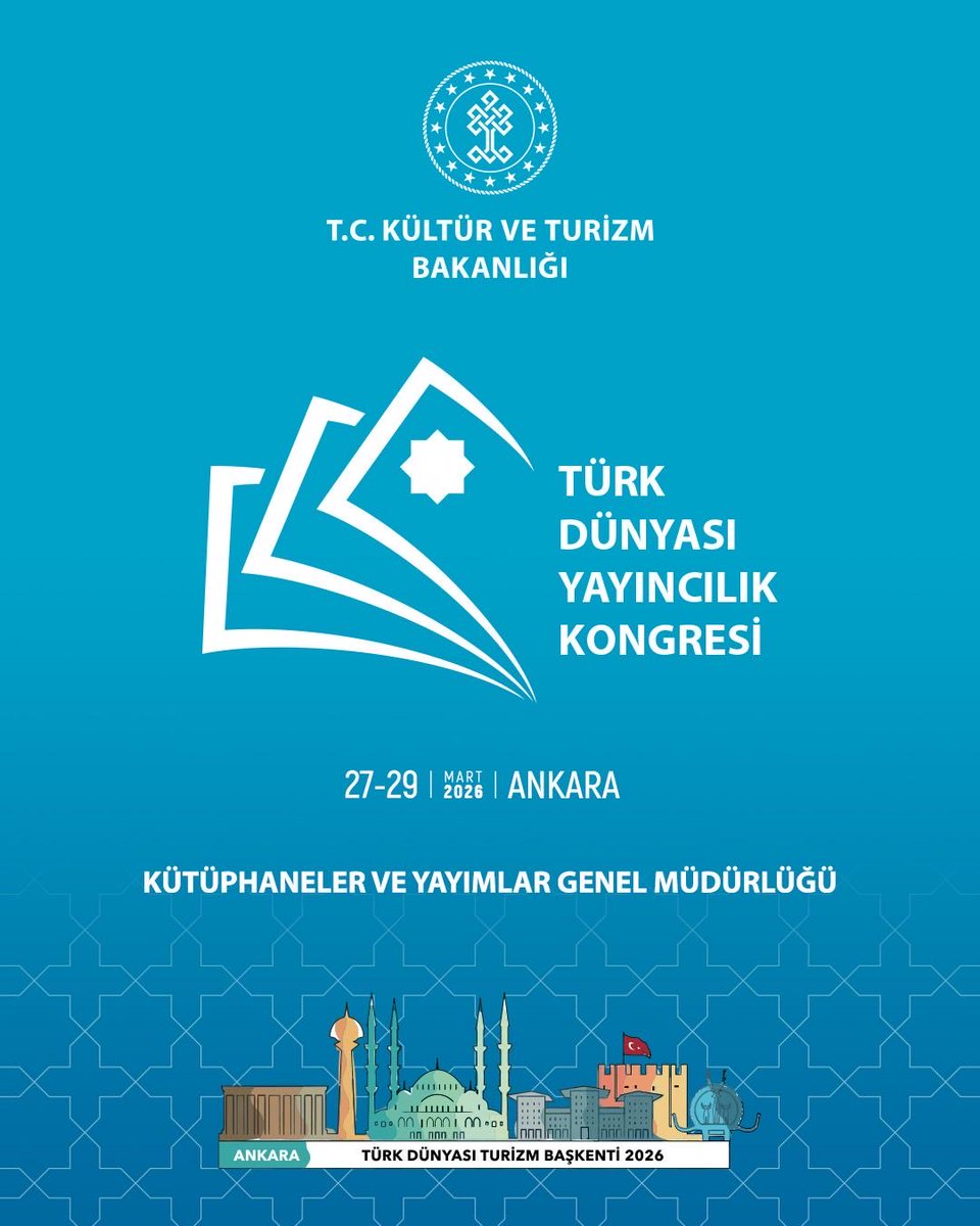 “Türk Dünyası Yayıncılık Kongresi” Başladı!

Kültür ve Turizm Bakanlığı Kütüphaneler ve Yayımlar Genel Müdürlüğü’nün düzenlediği “Türk Dünyası Yayıncılık Kongresi” 27 Mart 2026 tarihinde Ankara'da başladı.