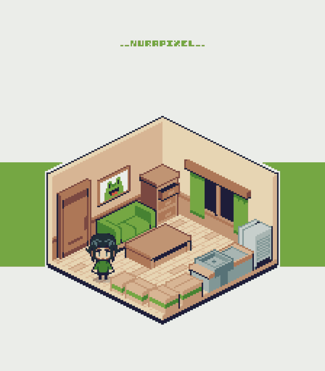 NuraPixel's tweet photo. Made another Isometric Pixel Art Room for a moots!

#pixelart #ドット絵 https://t.co/PyV3SDp58d