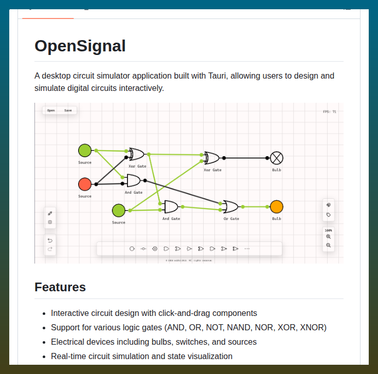 tom_doerr's tweet photo. Desktop digital circuit simulator with Tauri

https://t.co/9w4ZWRtiLQ https://t.co/IAoF1ItIht