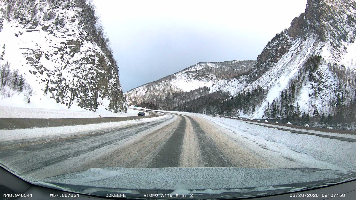 DonnieOK's tweet image. Roads are plowed but snow and slush remain. Winter driving #nltraffic #nlwx #Cornerbrook #steadybrook