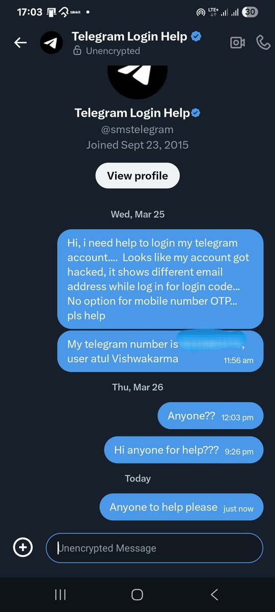 atul_karma's tweet photo. Looks like no one is ready to help from @telegram  !!! #telegram
Anyone pls ?? @telegram
@smstelegram @durov https://t.co/Vh0hZnX2Fa