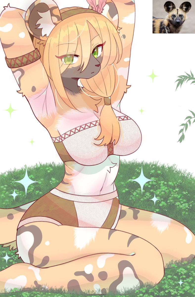 リカオンちゃん描いた！