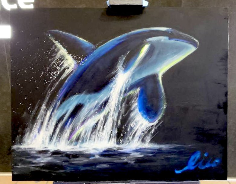 Eico シャチ💙 実物大でシャチ描きたい! tweet media