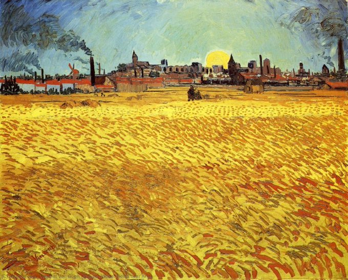 Makel_art's tweet photo. Champs de blé au soleil couchant
Vincent Van Gogh - 1888 https://t.co/n9uid41dVx