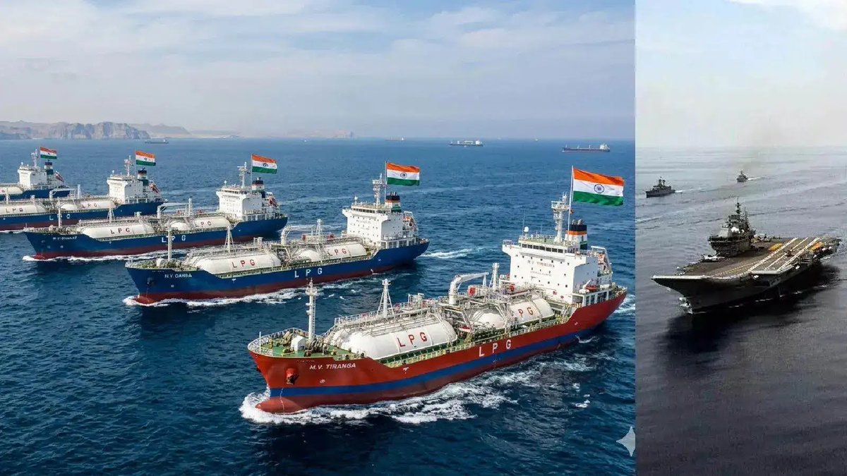 RetardFounder's tweet photo. भारत आ रहे 5 जहाज होर्मुज के पास लंगर डाल खड़े हुए, 1.7 लाख MT LPG लदा है, ईरान ने दो दिन पहले दी थी अनुमति https://t.co/TOLARqiyAB