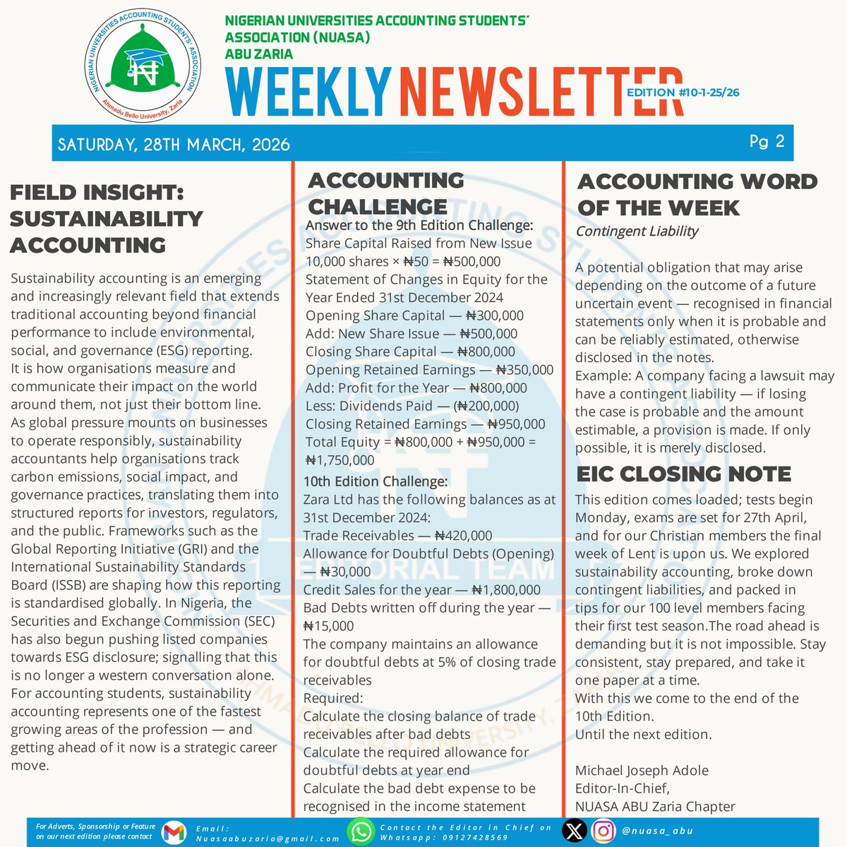 NUASA_ABU's tweet photo. 28-03-2026
Our Weekly Newsletter https://t.co/Uvgq64v4ZD