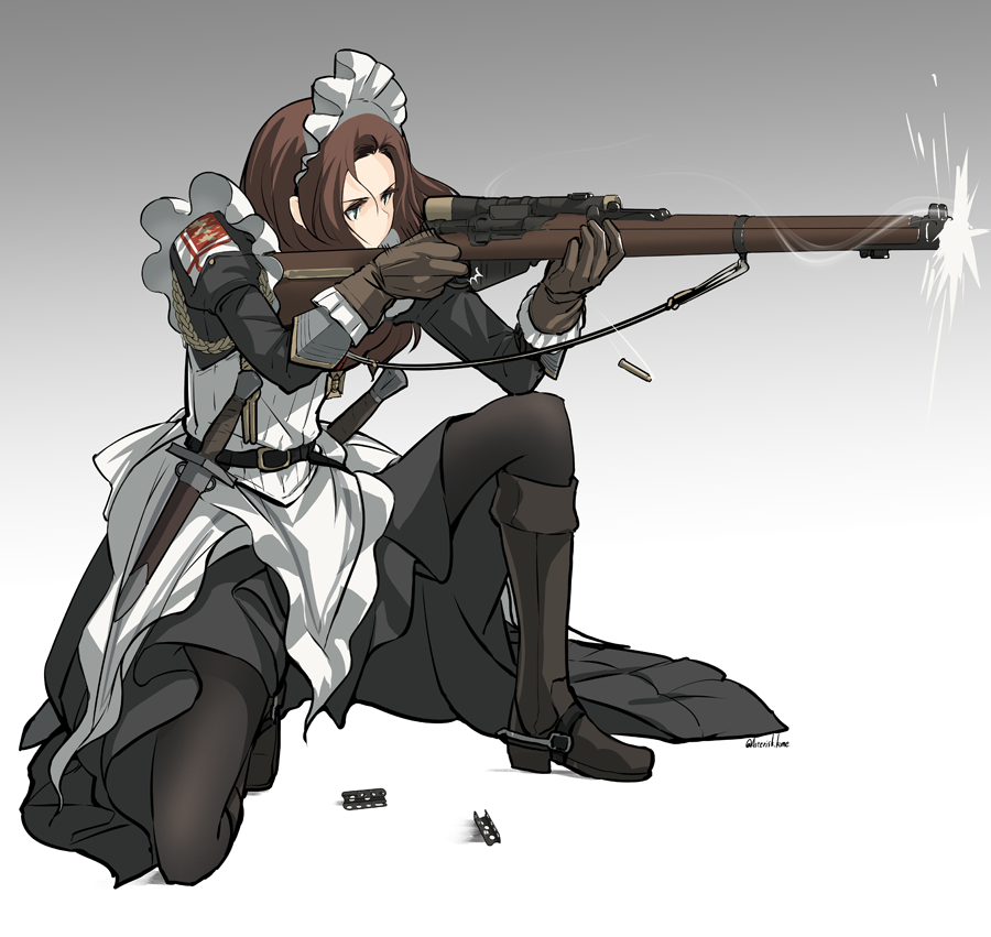 「Mad Minute Sniper #おまえらの射撃ポーズを見せてくれ」|※Kome@「夜光雲のサリッサ」連載中のイラスト