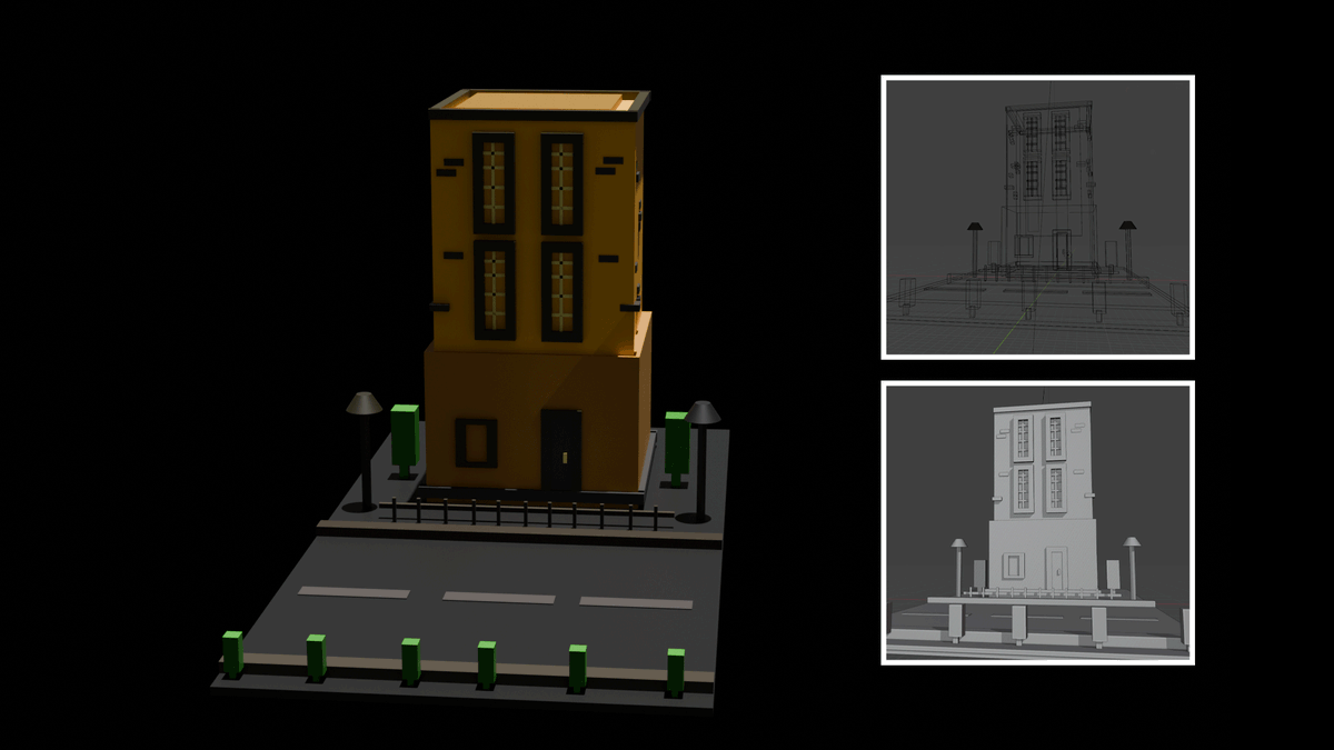VikKreative's tweet photo. Leveling up! 🚀 Just finished my first stylized building in Blender. From the messy wireframe to the final render, it's been a ride learning the fundamentals of 3D.

Many more to come. Thoughts on the lighting? 🧱✨

#Blender3D #3DModeling #B3D #GameDev #DigitalArt #Learning3D https://t.co/uofTqx2BbH