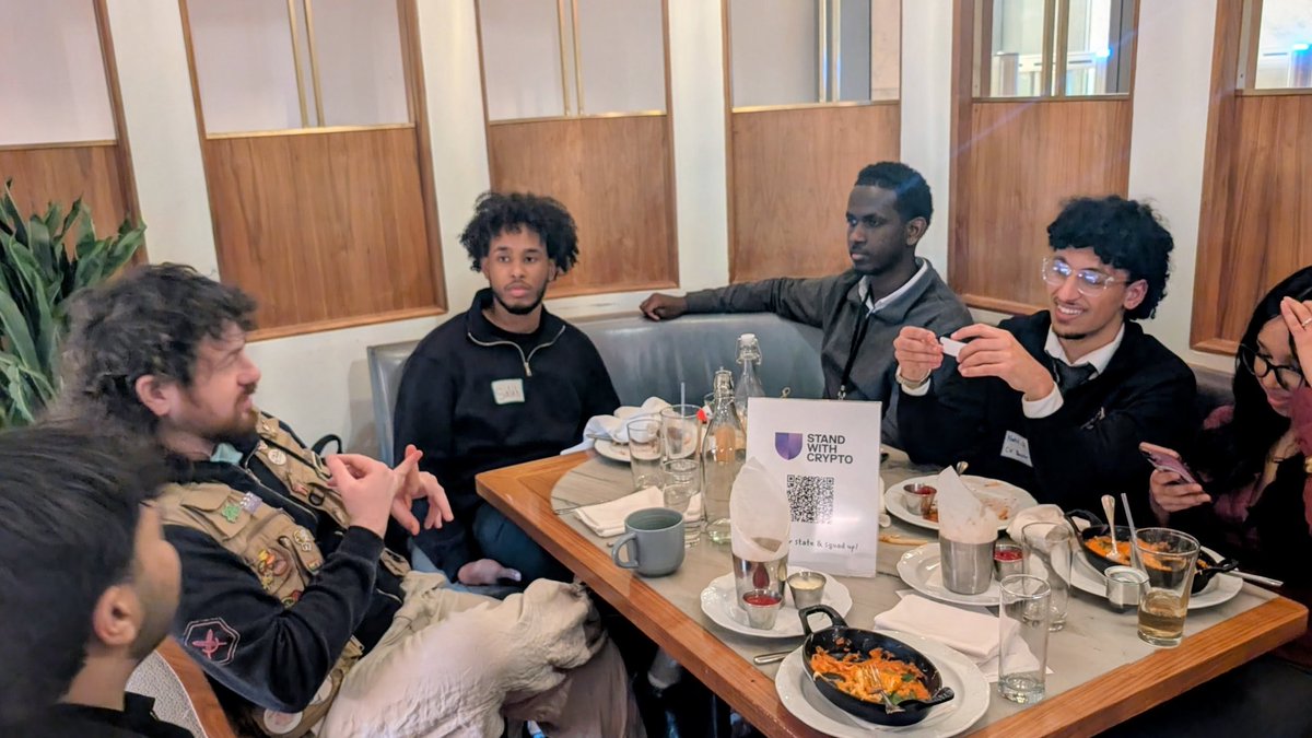 sh3k1n4h's tweet photo. At the @PennBlockchain Conference, @StandWithCrypto hosted a private dinner for student-founders. Featuring The Foundry, a web3 startup incubator built by @DrexelUniv students. Curating high-signal student builders and turning conversations into action. https://t.co/gOsWMGMUtL