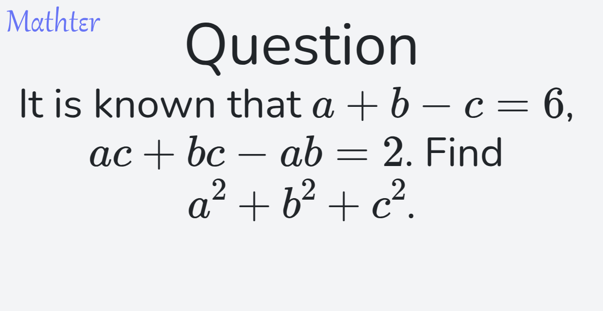 MathterRiddler's tweet photo. Puzzle from the Mathter website: https://t.co/Gt9jJQykbE 
#Puzzle #ShortMultiplicationFormulasAlgebraicIdentities #Equations https://t.co/p9Hphb0pKR