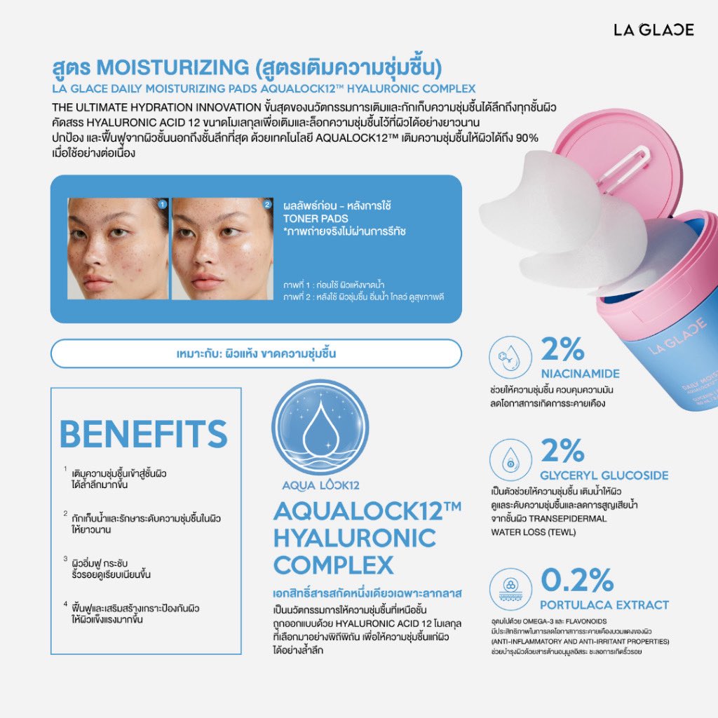 Nada03m's tweet photo. ป้ายยา ￼LA GLACE DAILY TONER PADSโทนเนอร์แพดลากลาส 4 สูตร Moist&amp;Acne&amp;Skin barrier&amp;Vit c ตอนนี้ลดโหดมากกก ใครอยากได้ราคานี้กดลิ้งค์นี้ได้เลยยย💅🏻✨

แปะพิกัด :https://t.co/dPOPepiwUi

#laglace #โทนเนอร์แพดลากลาส https://t.co/AuRVBhcU6a
