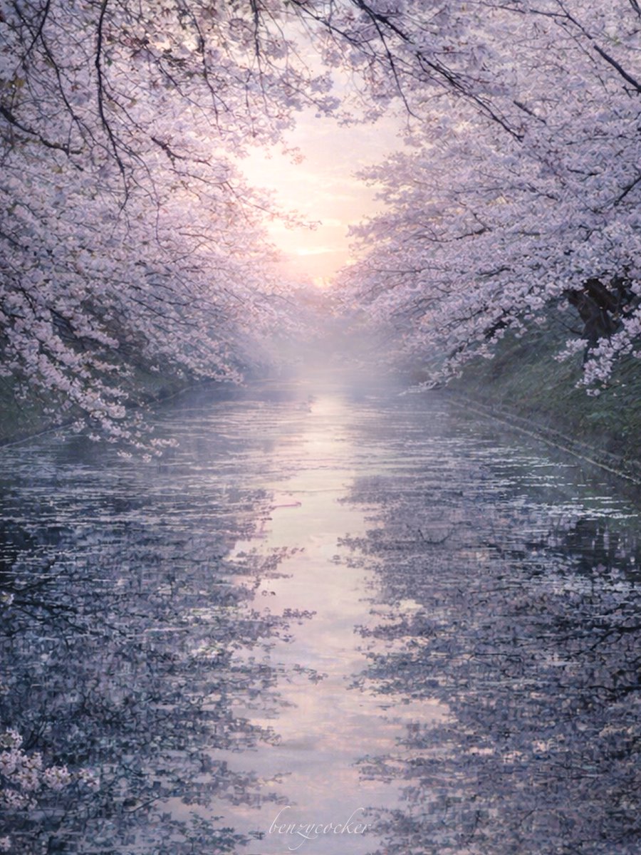 夜明けの静けさ、桜の優しさ。
心洗われる美しい朝。