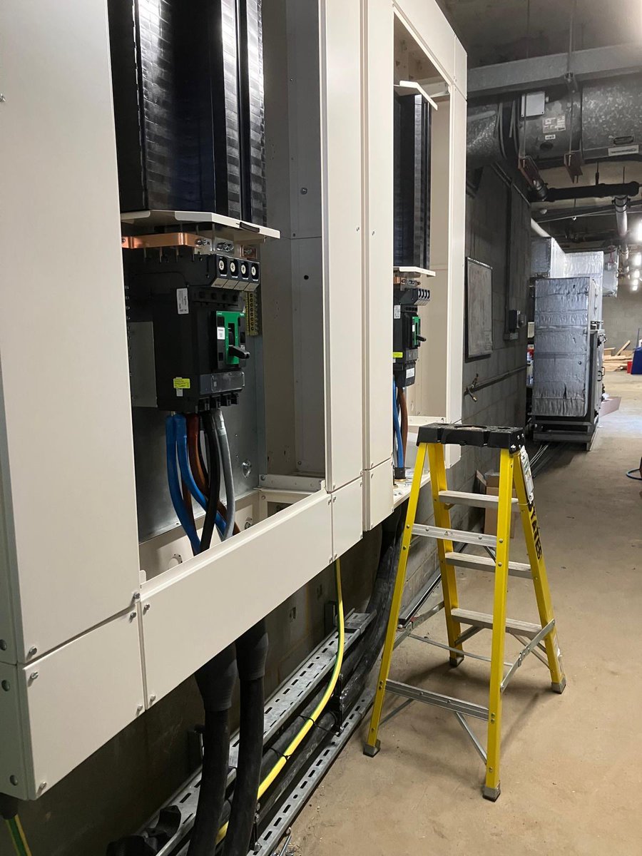 We helped improve system resilience for the operating theatres at St Peter's #Hospital in #Surrey. 

We fitted 2x 400 A LV supplies feeding new <a href="/SchneiderUKI/">Schneider Electric</a>  distribution panel boards to support the theatre #electrical load - its main LV DB had reached max capacity. 
 
#NHS