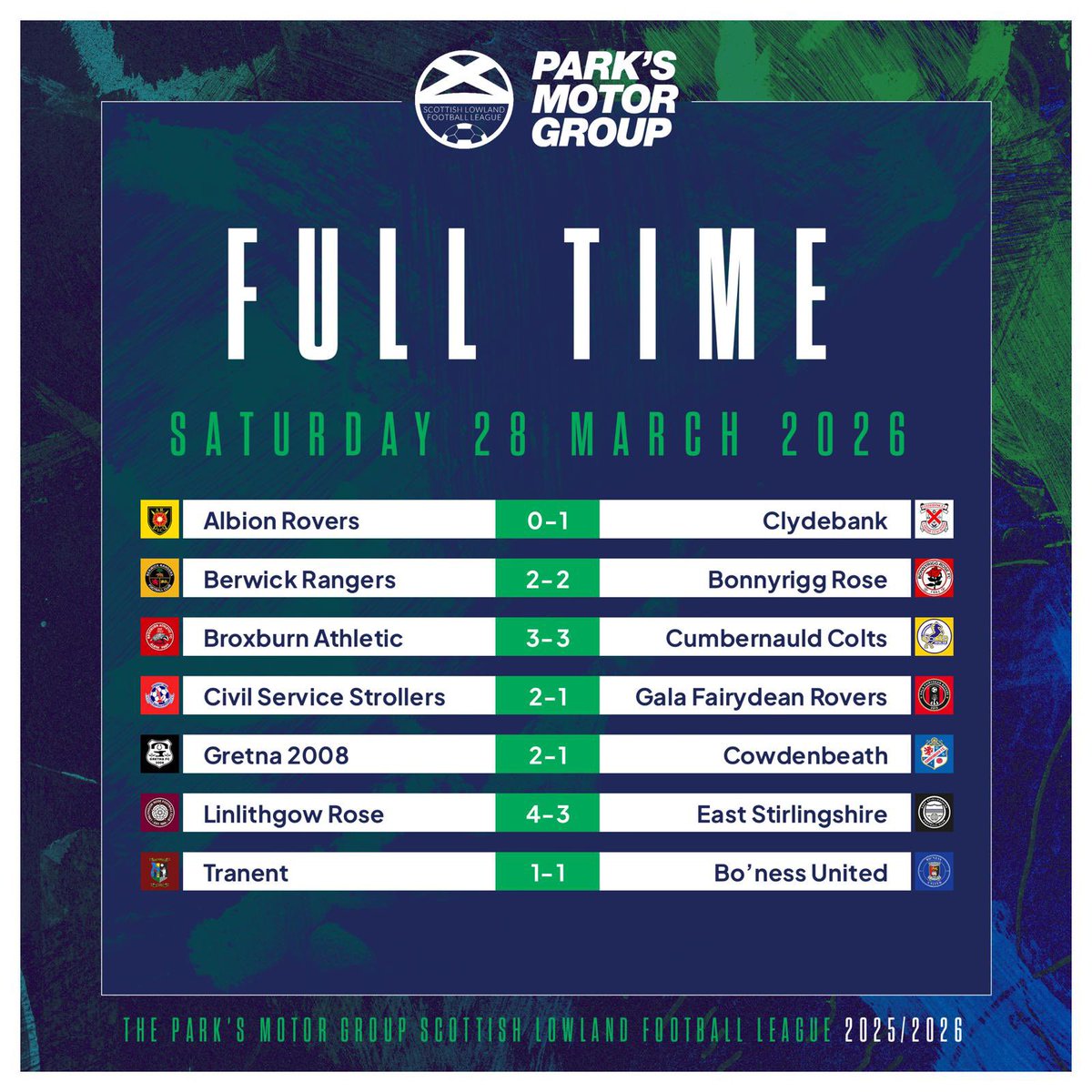 The Park’s Motor Group Scottish Lowland League tweet media