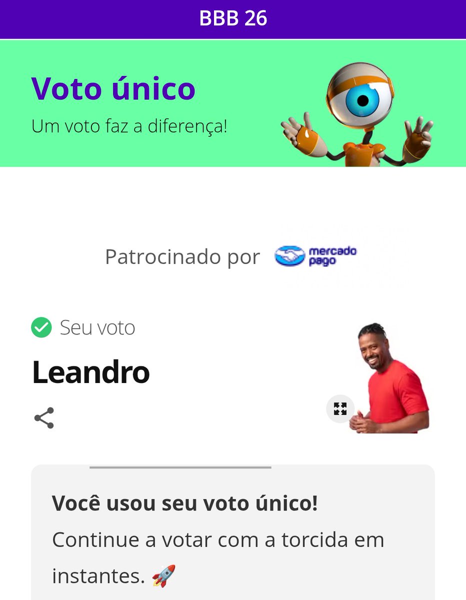 Fora Boneco. Já ganhou seu apto. Agora, já chega. #BBB26