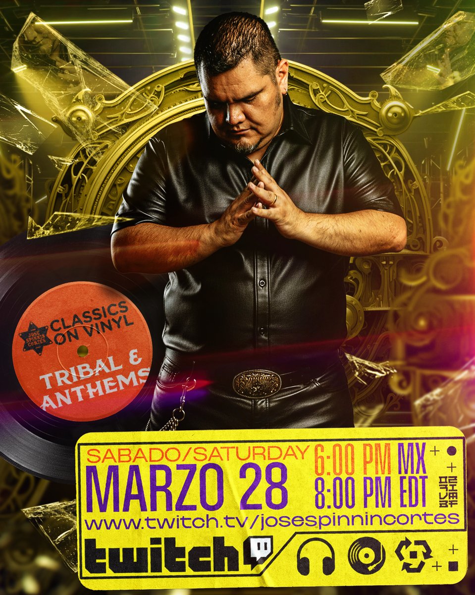 djjosespinnin's tweet image. Si extrañas el poder de los tribales y big room anthems dosmileros, hoy nos vemos en Twitch.
Todo será 100% en vinilo.
▶️ twitch.tv/josespinnincor…
#twitchstreamer #realdjing #oldschooldj
