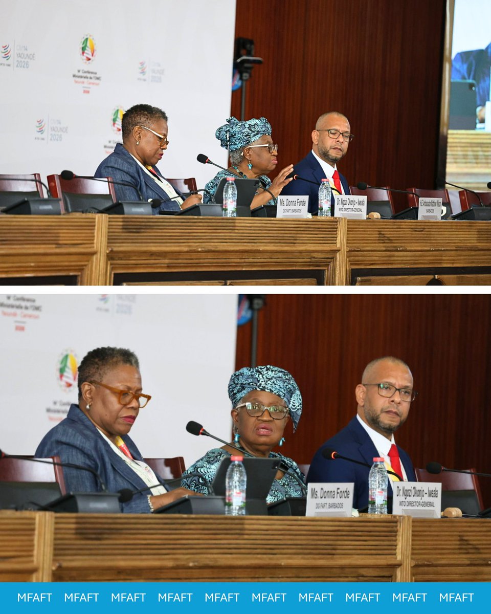 mfaftja's tweet photo. In her intervention, Minister Johnson Smith stressed the need to safeguard Special and Differential Treatment and preserve the development dimension of the WTO, while supporting practical pathways to carry reform discussions beyond MC14.

She also advanced Jamaica’s priorities as a Net Food-Importing Developing Country, with a focus on food security, alongside a balanced approach to e-commerce that preserves policy space and strengthens support for small and developing economies
