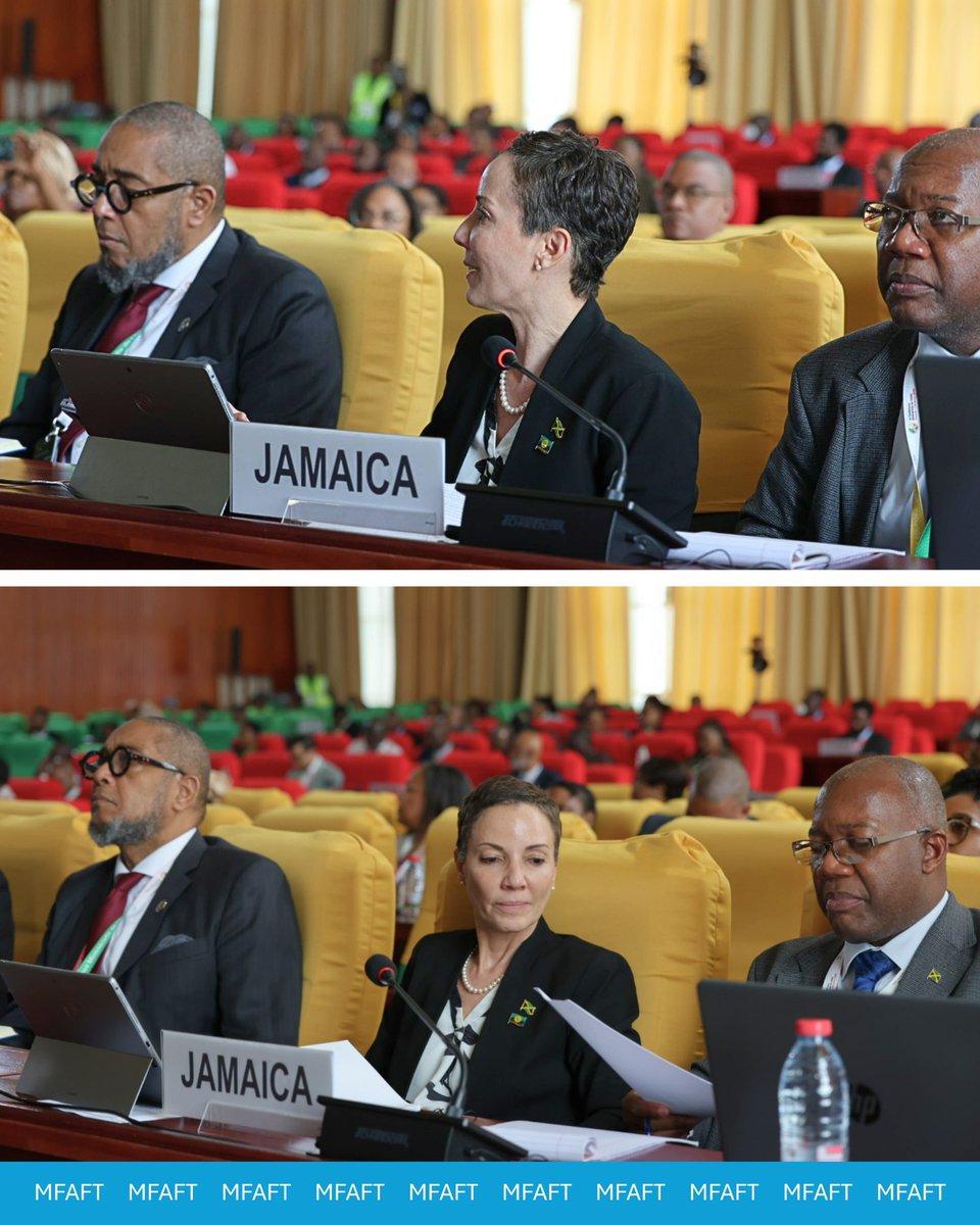 mfaftja's tweet photo. In her intervention, Minister Johnson Smith stressed the need to safeguard Special and Differential Treatment and preserve the development dimension of the WTO, while supporting practical pathways to carry reform discussions beyond MC14.

She also advanced Jamaica’s priorities as a Net Food-Importing Developing Country, with a focus on food security, alongside a balanced approach to e-commerce that preserves policy space and strengthens support for small and developing economies