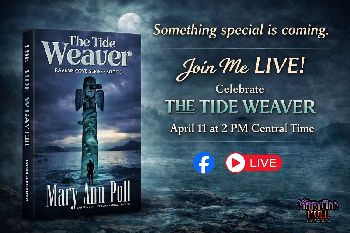 Something special is coming.

The Tide Weaver arrives on April 1, and just days later, we are bringing the story to life.

On April 11, I will be going live to celebrate with you. We will talk about the story, I will read a short passage, answer your questions, and I will be