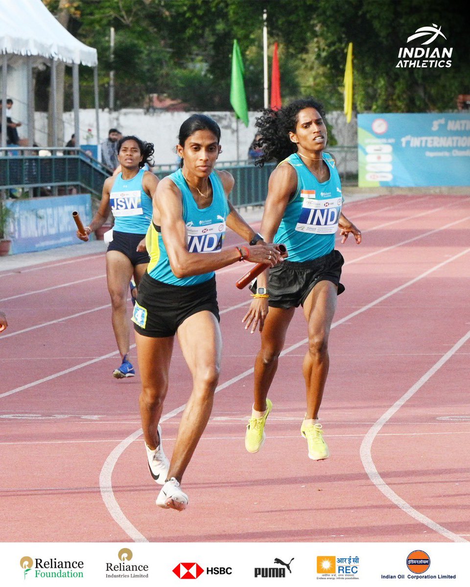 afiindia's tweet image. Team India (A) Women’s 4x400 storms through with a powerful 3:32.81 💪✨

#IndianAthletics #AFI