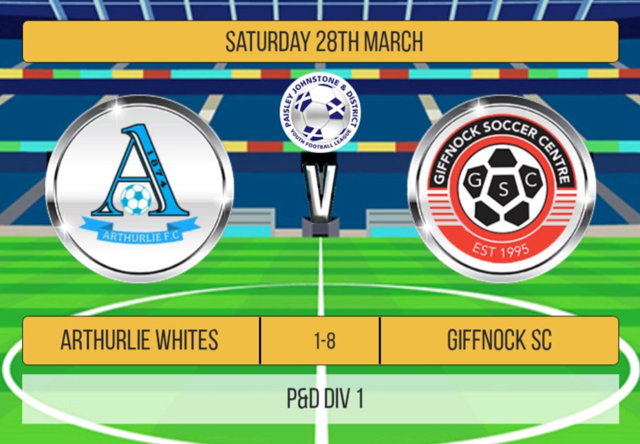 A very humbling experience today. Clinical finishing from Giffnock who punished our mistakes and grew in confidence after every goal. 

Focus now turns to building the group's confidence which has taken a hit over the last 2 months losing 3 QF and 3 league games.

Elliot ⚽