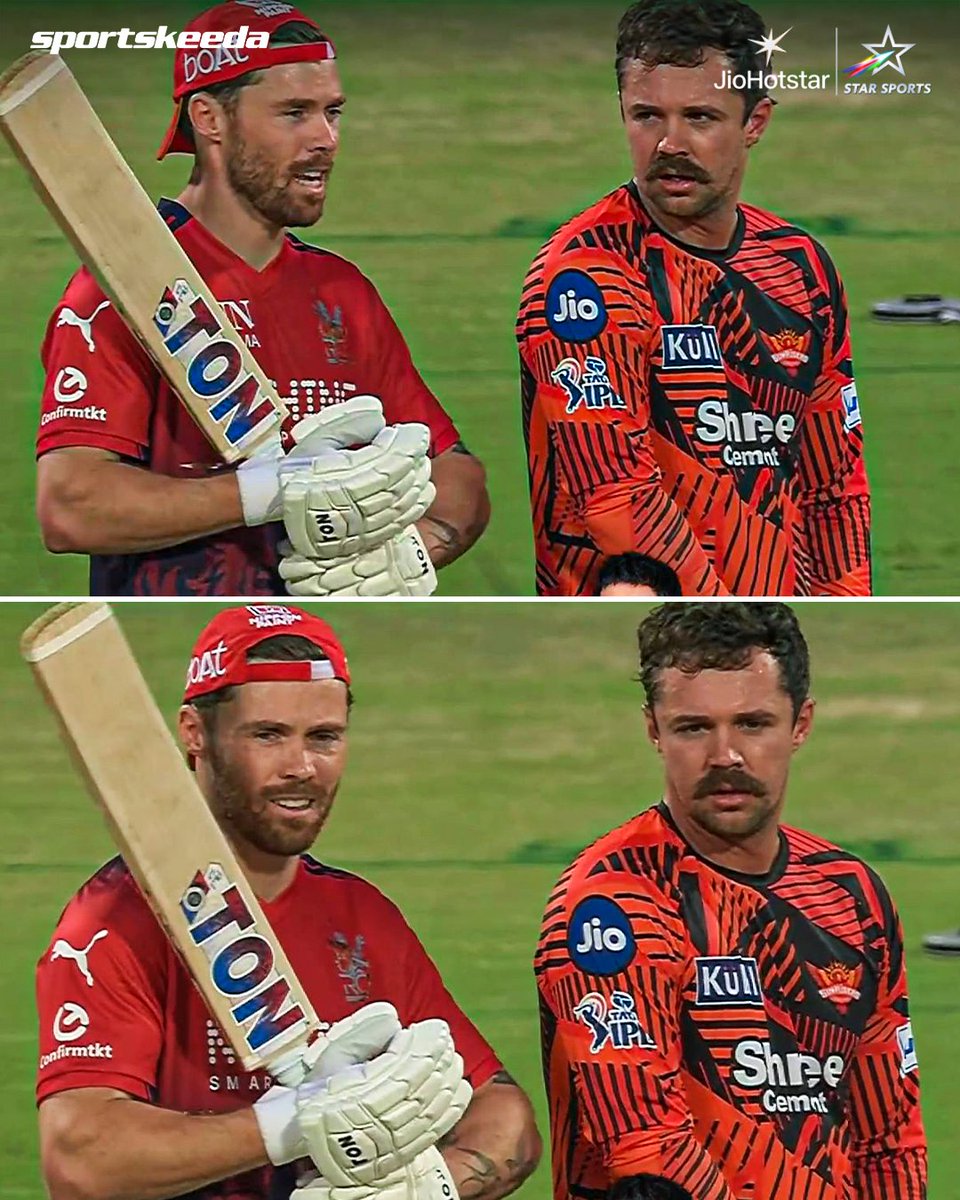 Sportskeeda's tweet image. Two destructive openers in a single frame! 🥶🔥

#PhilipSalt #TravisHead #RCBvSRH #Sportskeeda