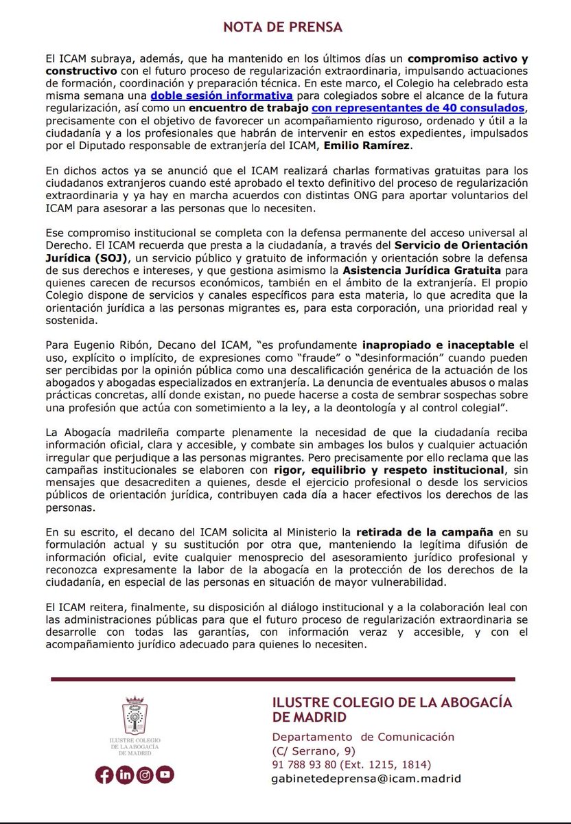 Ilustre Colegio de la Abogacía de Madrid tweet media
