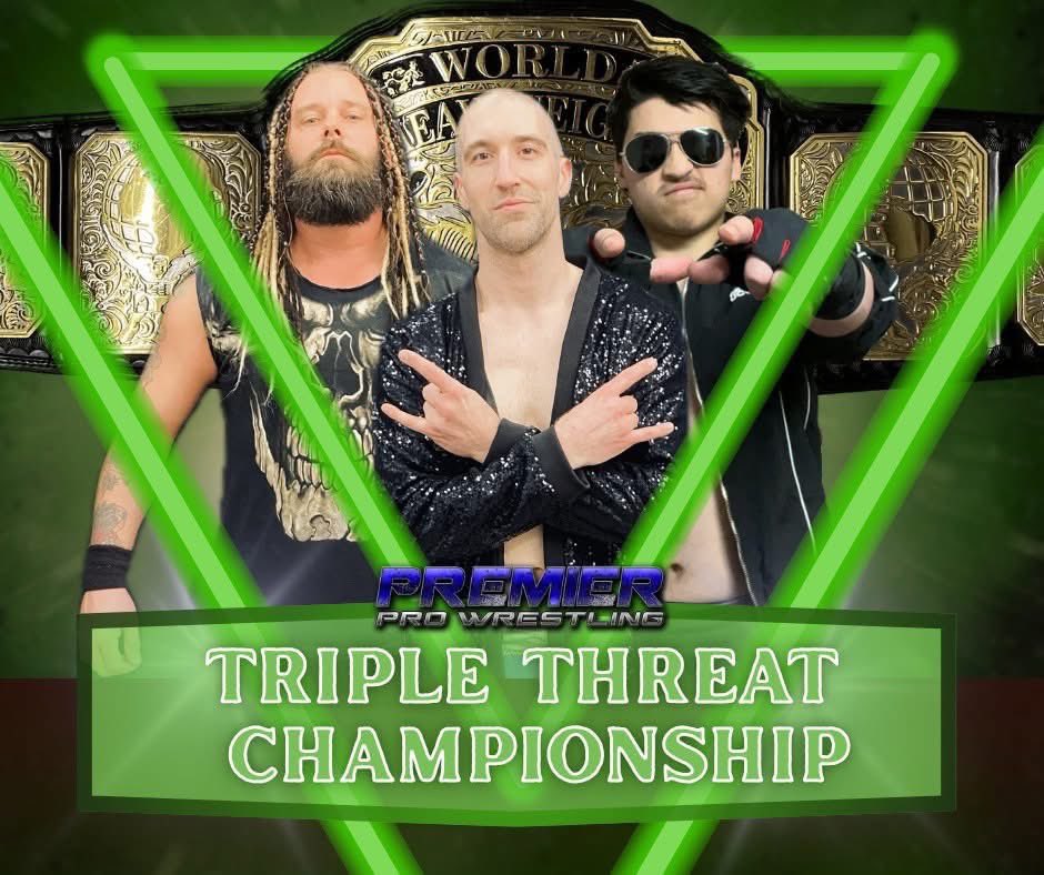 PremierPro_'s tweet photo. 💥 TONIGHT: Triple Threat Championship on the Line in Rockford, IL! 3839 Broadway 💥

@RockstarRosey defends his Triple Threat Championship against “The Savior” Mickey Sinn &amp; “Risky Business” Maverick LeBlanc. Who walks away with gold tonight?

#PPW #RockfordIL https://t.co/EBdgRYaZ0F